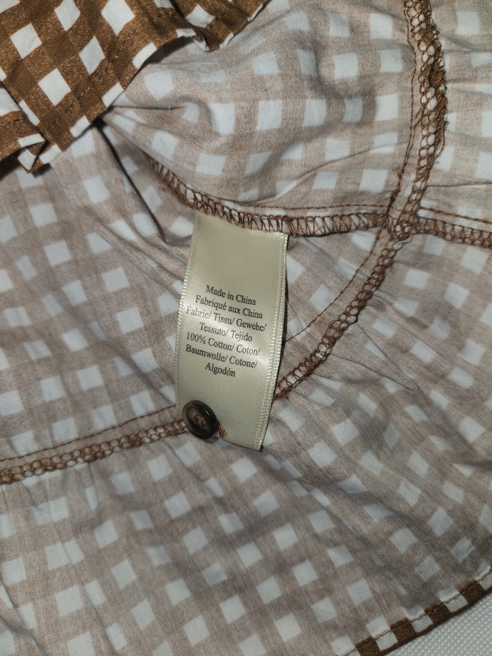 Anthropologie Porridge Dress Large L Brown Gingham Ruffle Plaid Mini Tiered NWT - Picture 10 of 14